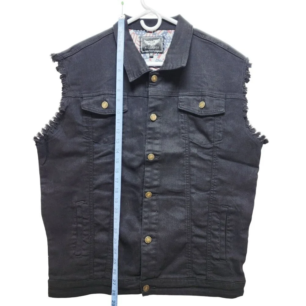 Denim Mens Sleeveless Vest Jacket Size Medium By Alliance Fashion